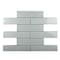 Apollo Tile Sample of White Sparkle 2X8 Subway  11.8"x11.8" Glass Mosaic Tile APLC9905EC18 Sample - alternate 1